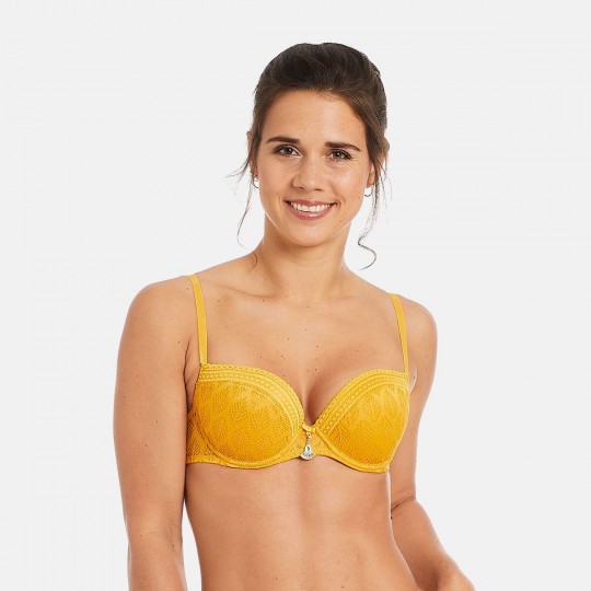 RUCHE Soutien-gorge ampliforme coque moulée jaune